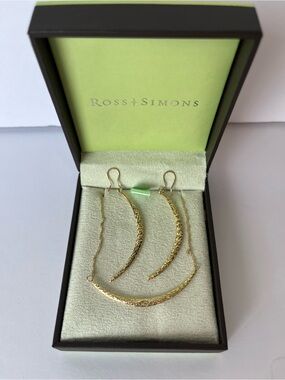 Ross-Simons 14K Gold Necklace & Earrings Set Modern Minimalist